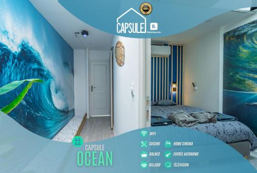 Valenciennes Apartment | Capsule océan - Jacuzzi - Billard - Netflix - 2 Chambres - Cuisine