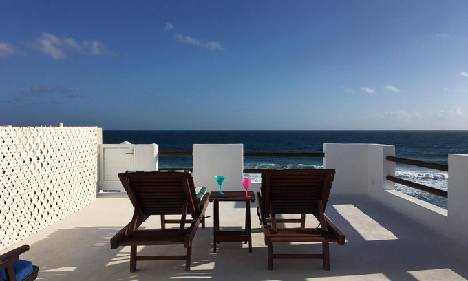 Colonia Salina Chica Apartment | Casa Rosa - Beautiful Ocean Front Home - One Bedroom Penthouse Apartment