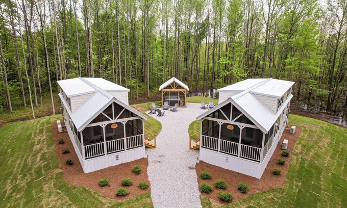 Belden Cottage | Cedar - NEW Cottage in woods @ Moon Lake Farm - HOT TUB - LAKE - KAYAK - FISH
