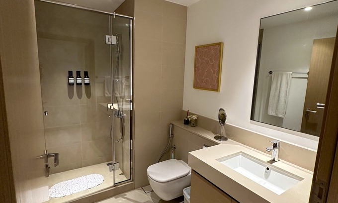 Jadaf Apartment | Charming 4th Floor Unit with Unobstructed Burj Khalifa View Across the Water