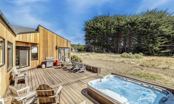 Sea Ranch House | Charming ocean view home with two private hot tubs, pools, and washer/dryer