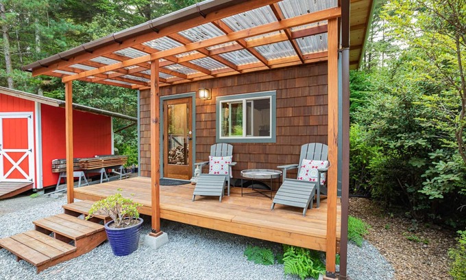 Fort Bragg Apartment | Charming Tiny House nestled in the redwoods, less than a mile from the beach.