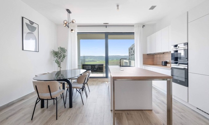 Esch-sur-Alzette Apartment | Chic 3BR Penthouse with Balcony and Smart TV