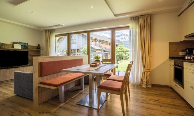 San Martino in Badia Apartment | Comfortable Apartment "Chalet Morin" with Mountain View, Wi-Fi & Garden
