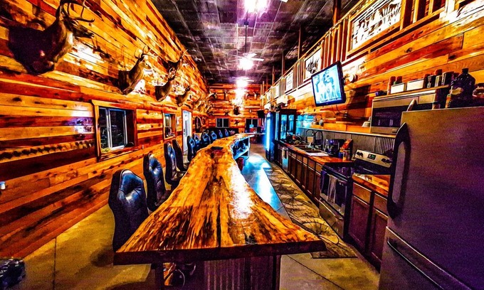 Belle Prairie City Cabin | Comfortable lodging with full bar. Kids stay free!