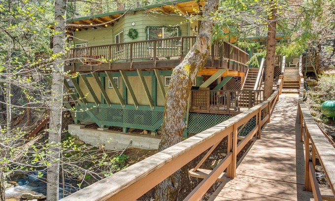 Camp Connell Cabin | Creekside Cabin By Calaveras Big Trees State Park