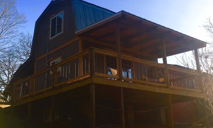Lupton City Cabin | Creekside Cabin—Converted woodshop w/creek, fire pit & pavilion. Close to town