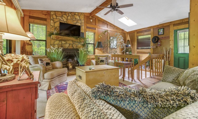 Sylva House | Creekside getaway with full kitchen, furnished deck, & gas grill