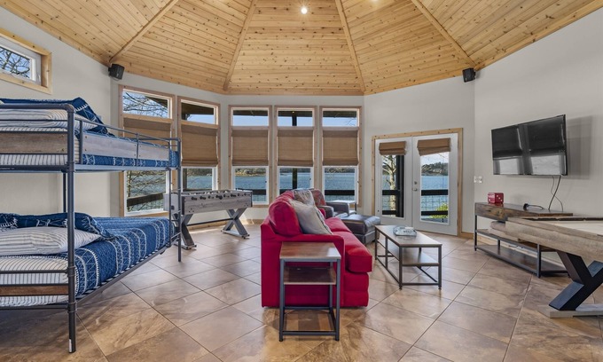 Arley House | Deep Water Lake Front with Amazing Views, Dock, Game room, SUPs, and Fire Pit