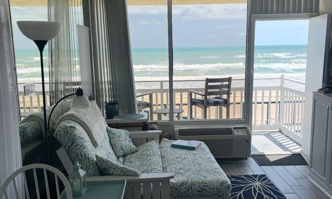 Ormond Beach Apartment | DIRECT Oceanfront Clean Comfy Studio Can’t get closer to the beach or pool!