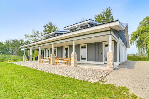 Oconto House | Dock and Panoramic Bay Views Oconto Retreat!