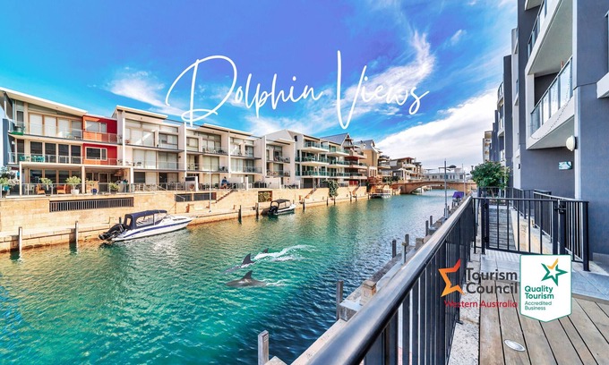 Mandurah Apartment | Dolphins At Your Balcony ⎈ Waterfront Home ~ Dolphin Quay