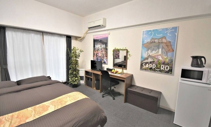 Higashi Apartment | Double bed D 6 minutes walk from Sapporo Station - 206/Sapporo Hokkaidō