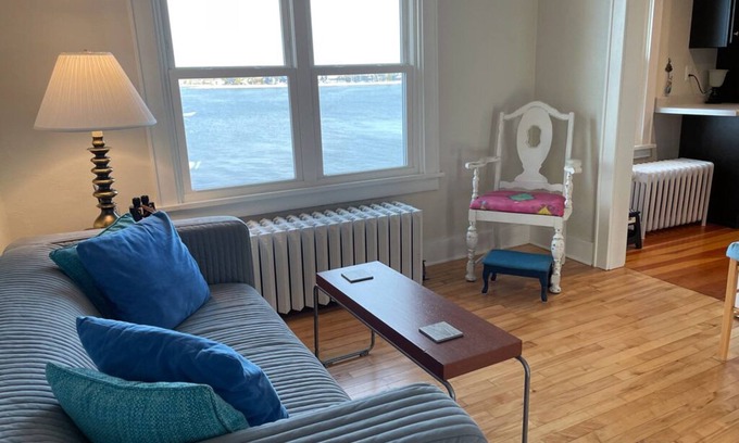 Sturgeon Bay Apartment | Eagle View Suite: Waterfront, Swim, Patio, Walkable Eat & Shop