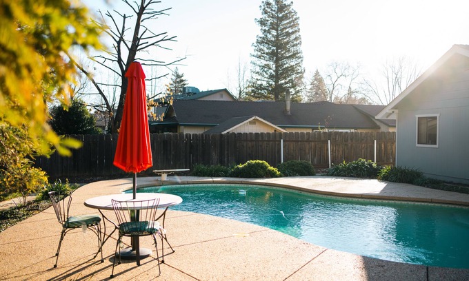 Redding House | Enjoy a Hot Tub and a Pool at our Redding House Retreat