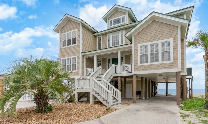 Inlet Harbour House | Fall availability! Gated community, oceanfront, pool, spa, firepit, elevator!