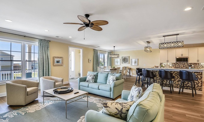 Atlantic Beach House | Find Your SEAVIEW SANCTUARY - Luxury 6 BR Home - Heated Pool, Game Room, Walk to Beach