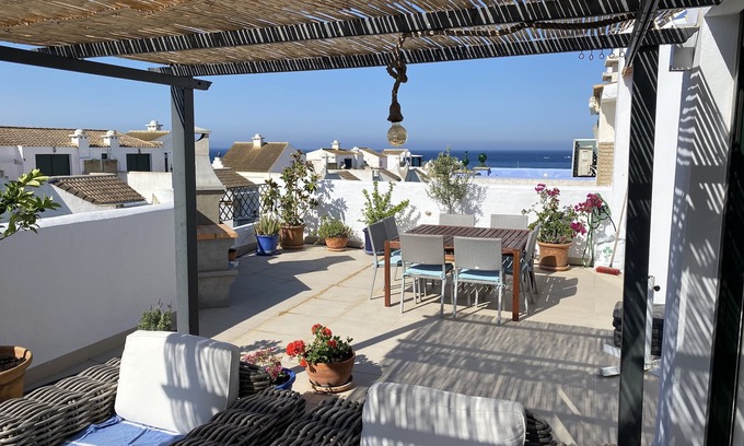 Atlanterra Apartment | First line on the beach with large private terrace