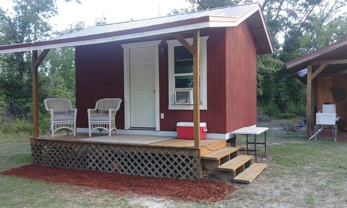 Mayo Cabin | Friendlys River Retreat private nRustic Camping Cabin sleeps 4+with tent camping