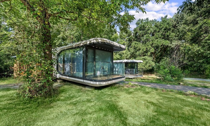 St. Stephen House | Futuristic Pod Glamping Retreat with Pond Views in South Carolina