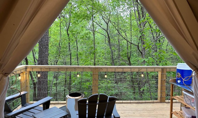 Talladega Cabin | G-6 Glamp in Bohamia - 268 acre forest retreat