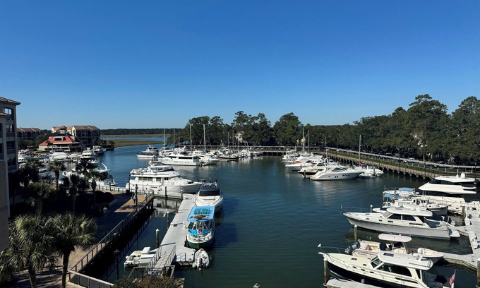 Shelter Cove Condo | Gorgeous 2 bedroom villa overlooking Shelter Cove Harbour with pool and spa