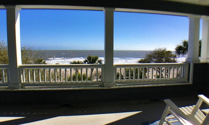 Edisto Island House | Gorgeous Oceanfront 6 bdrm, 6 ba. home, heated swim spa, elevator, private!