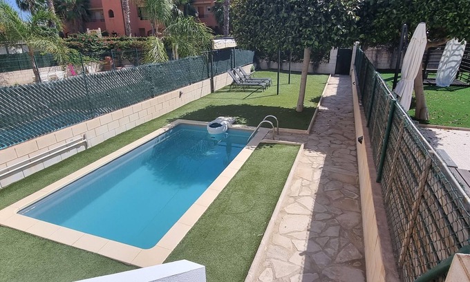 Vera Beach Apartment | Ground floor apartment with garden and private pool, 50 m from the beach, WIFI