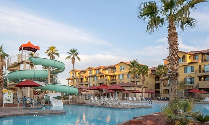 Cibola Vista Condo | Have the family enjoy a 3 story waterslide in a resort setting in this 2BD condo
