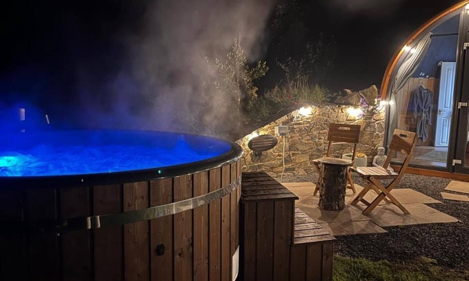 Silverbridge Cabin | Hilltop Hideaway (Secluded pod + Private hot tub)