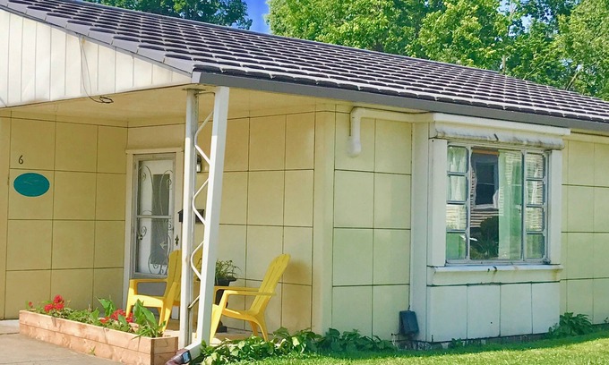 Mount Vernon House | Historic PostWar Lustron House ADA Accessible Ramped Sidewalk
