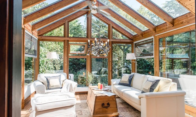 Langballigholz Other | Holiday house with sea view and sauna, fireplace & winter garden located directly on the forest