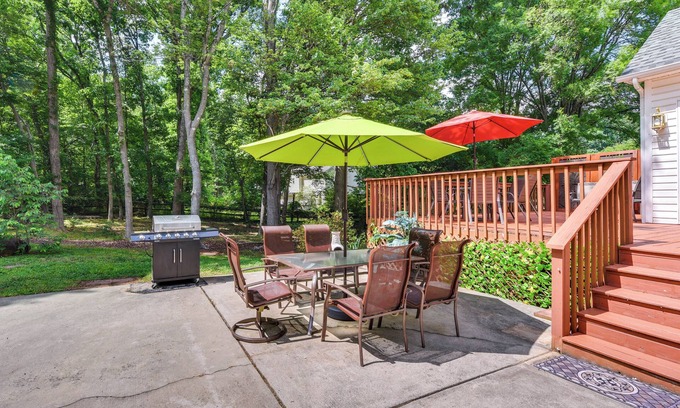 Matthews House | Home in Matthews w/Fenced Yard & Spacious Deck!