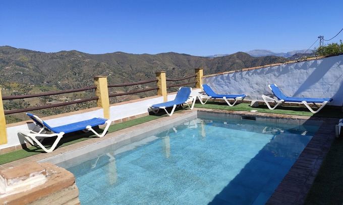 El Borge House | Home In Tranquil Mountains with Pool, Terrace, Balcony & Wi-Fi; Parking Available