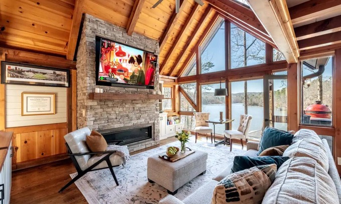 Gainesville House | Hygge House on Lanier - the ULTIMATE lake cabin - dock, arcade, hottub, & grills