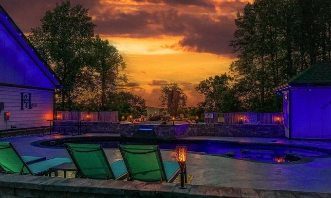 Sevierville Cabin | Incredible Heated Pool Oasis | Game Room | Hot tub