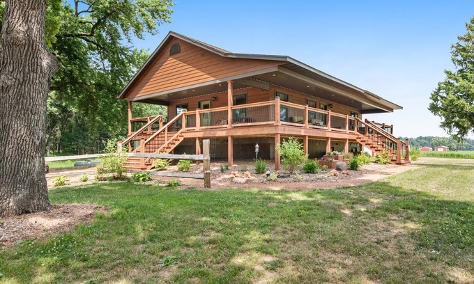 Arkdale House | Inviting home with game room, firepit, full kitchen, & W/D