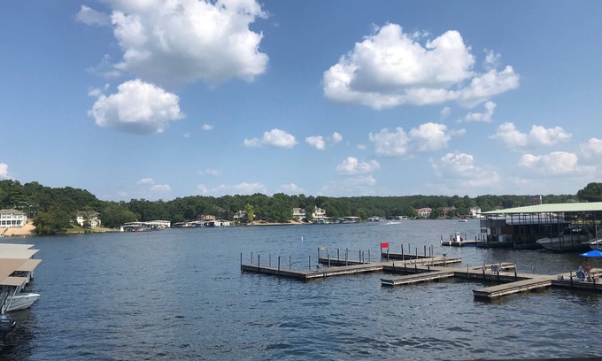 Osage Beach Condo | Lake front, walk-in condo, large deck with evening shade and awesome water view.