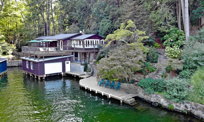 Lake Lure Cottage | Lake Lure Opens May 2026 Historic Lake Front - FirePit, Large Boathouse Deck