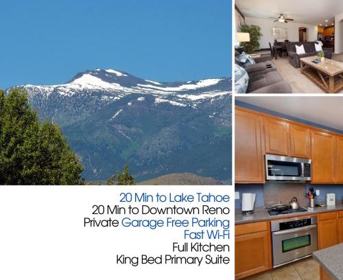 Reno House | Lake Tahoe Reno 4 Bedrooms Full Kitchen King Bed