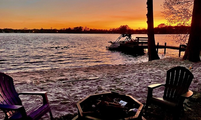 Interlachen House | Lakefront home w/ screened pool - peaceful, relaxing, & amazing sunsets!