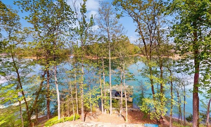 Maynardville Cabin | Lakefront home with private dock, 3 boat slips, fantastic bunk house & decks