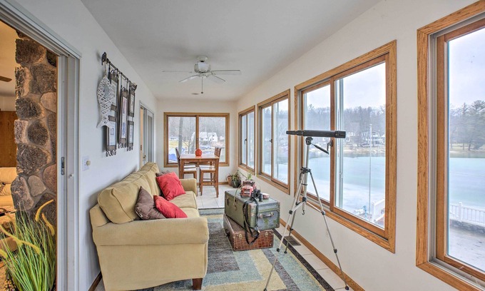 Newaygo House | Lakefront Newaygo Home - Private Dock, Kayaks