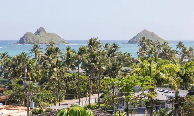 Lanikai Apartment | Lanikai Studio with Stunning Ocean View looking out at the Mokulua Islands