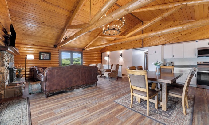 Whitewood Cabin | Large Log Home Overlooking Creek!