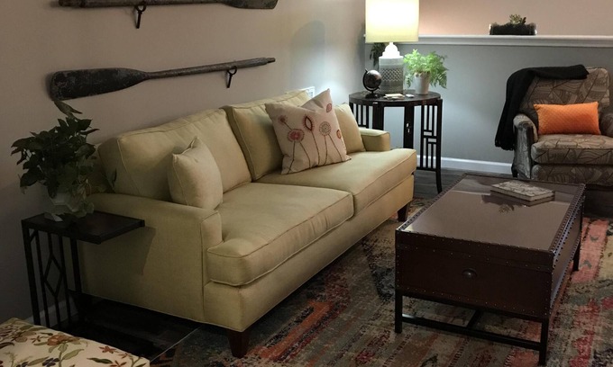 Travelers Rest House | Light and airy contemporary guest house with private deck and parking.