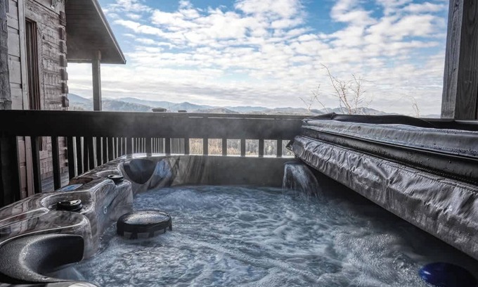 Pigeon Forge Cabin | Loft - Fireplace, Firepit, Pickle Ball, Hot Tub