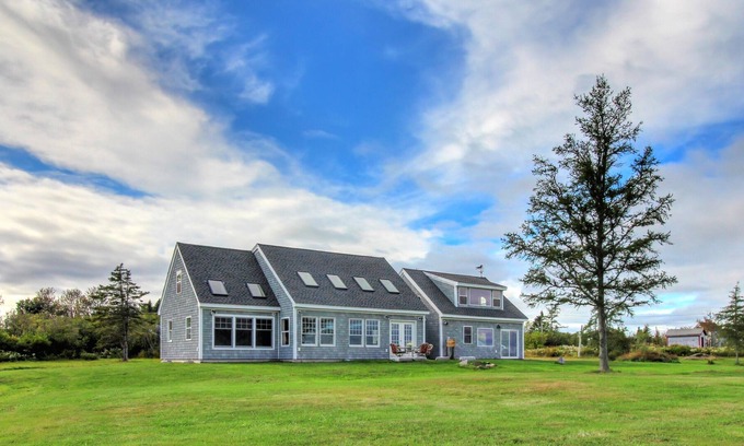 Lubec House | Lovely Oceanfront Home with Lighthouse View, Private Hot Tub, and Beach Access