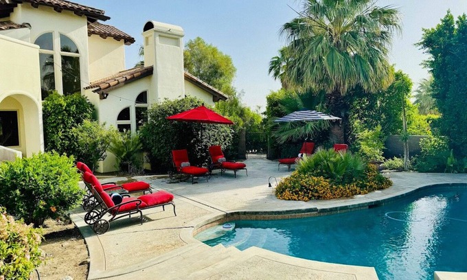 Palm Desert Villa | Lux Spanish Villa, Secret Desert Oasis Sleeps 12