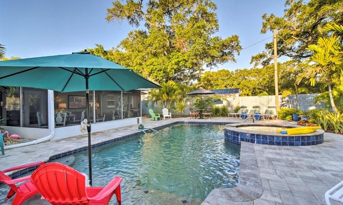 United Central House | Luxe Home with Pool and Hot Tub, Mins to St Pete Beach